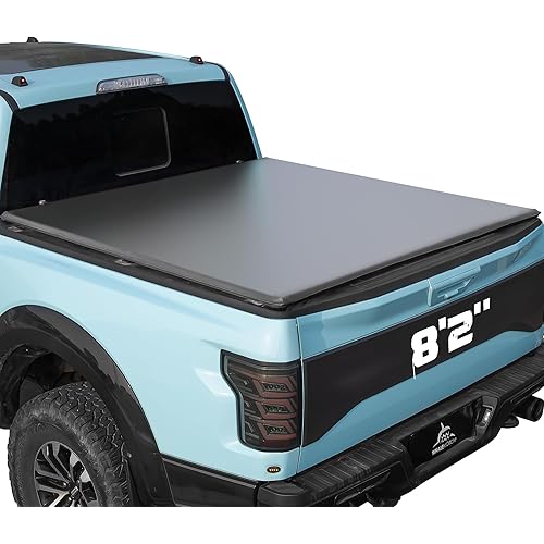 Truck Bed Tonneau Cover Compatible with Ford Super Duty 8.2 ft Long Box, 1999-2025 F250 F-250 F350 F-350, Soft Roll Up Style