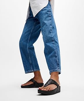 Amazon.com: FitFlop Women's LULU Glitter Toe-Post Sandal