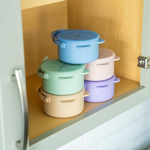 Miniatura 5 de Vasos de silicona antiderrames para niños pequeños Recipientes portátiles para aperitivos para bebés con tapa a prueba de polvo Vasos a prueba de