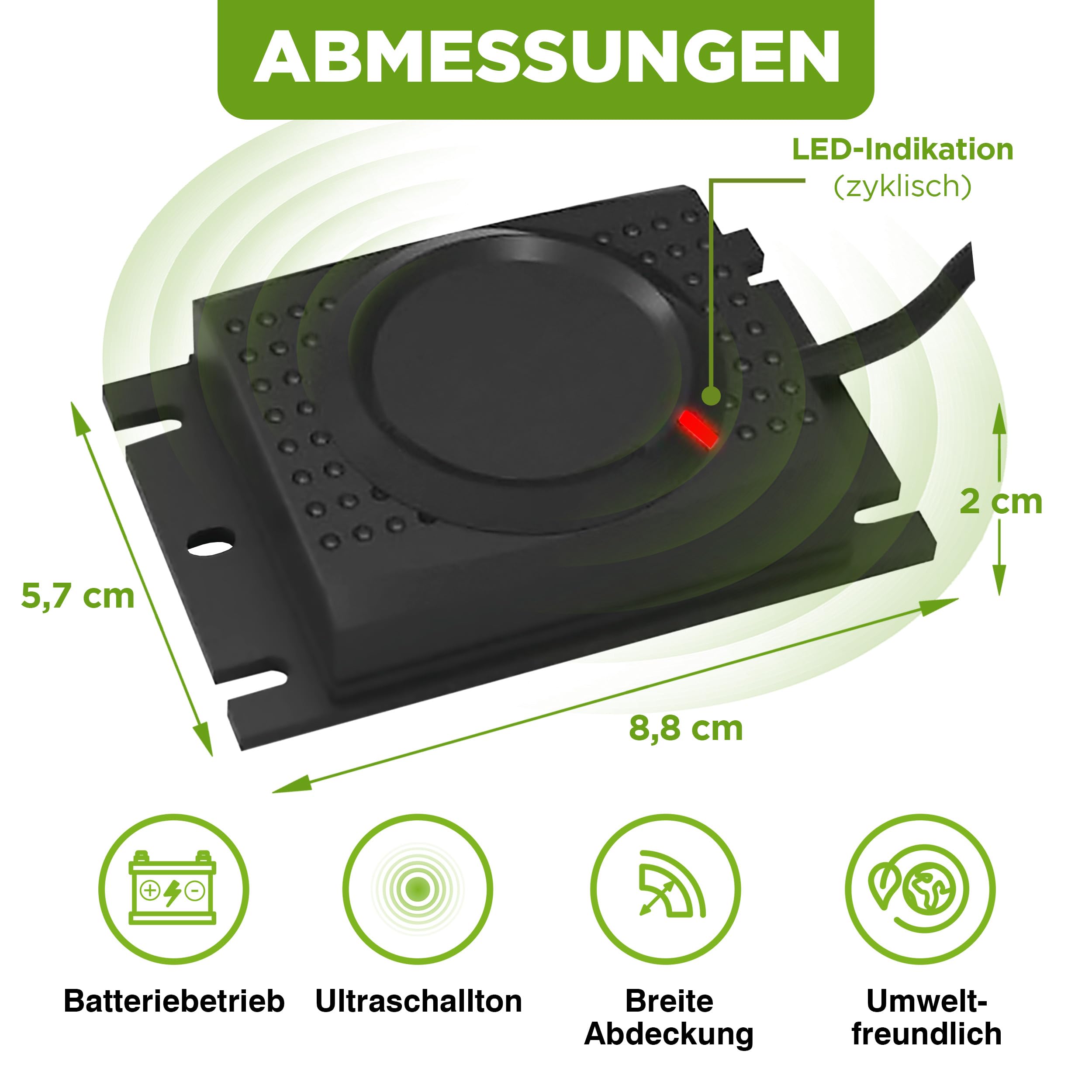 ISOTRONIC Ultraschall Marderschreck Auto – Marderabwehr zum Anschluss an 12V Autobatterien – Marderschutz CAN-Bus geeignet – Anti Marder Abwehr mit 40m² Wirkungsbereich (2 Stück)