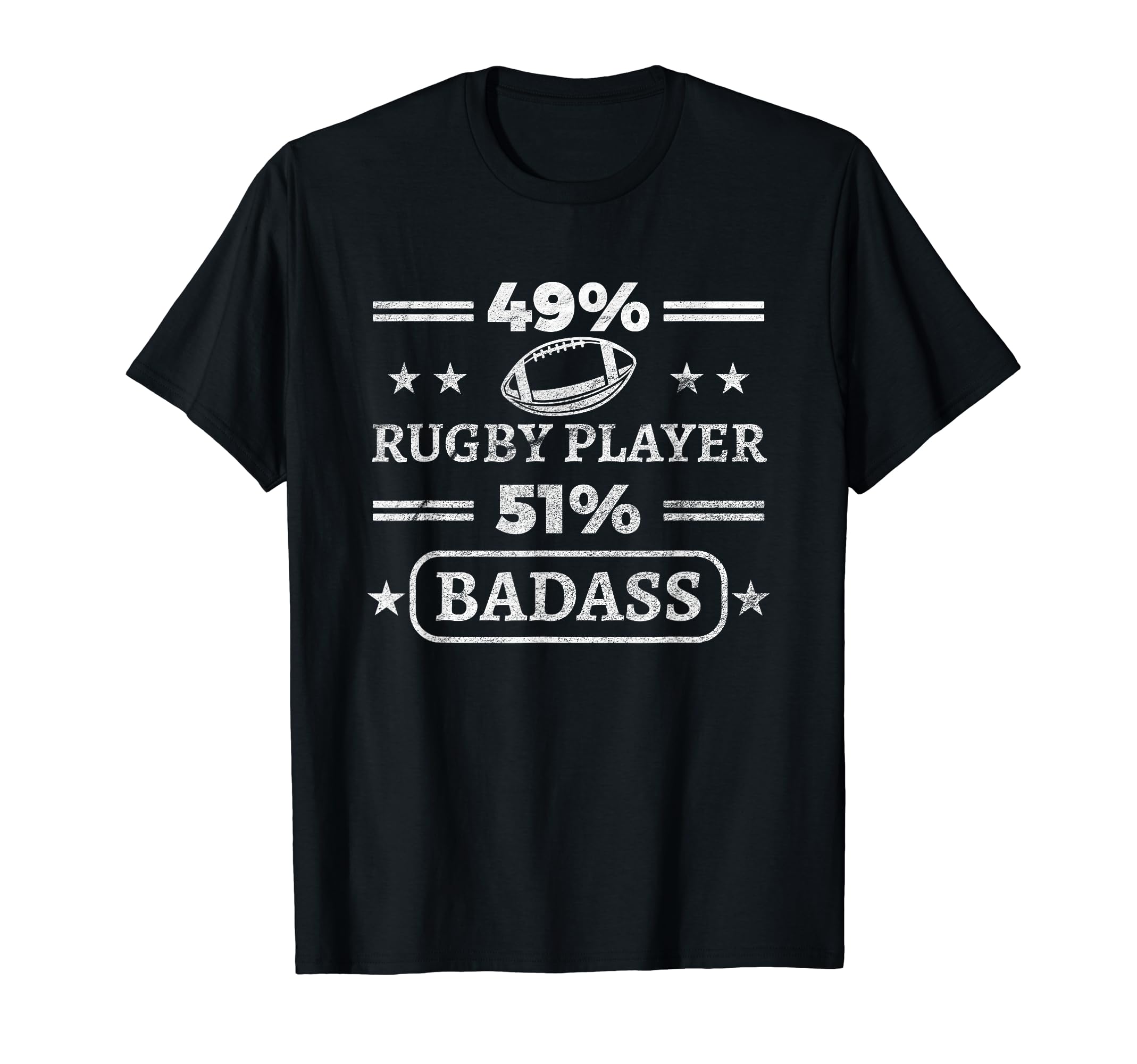 Rugby Player and Badass Rugby Lovers Gift T-Shirt, Black
