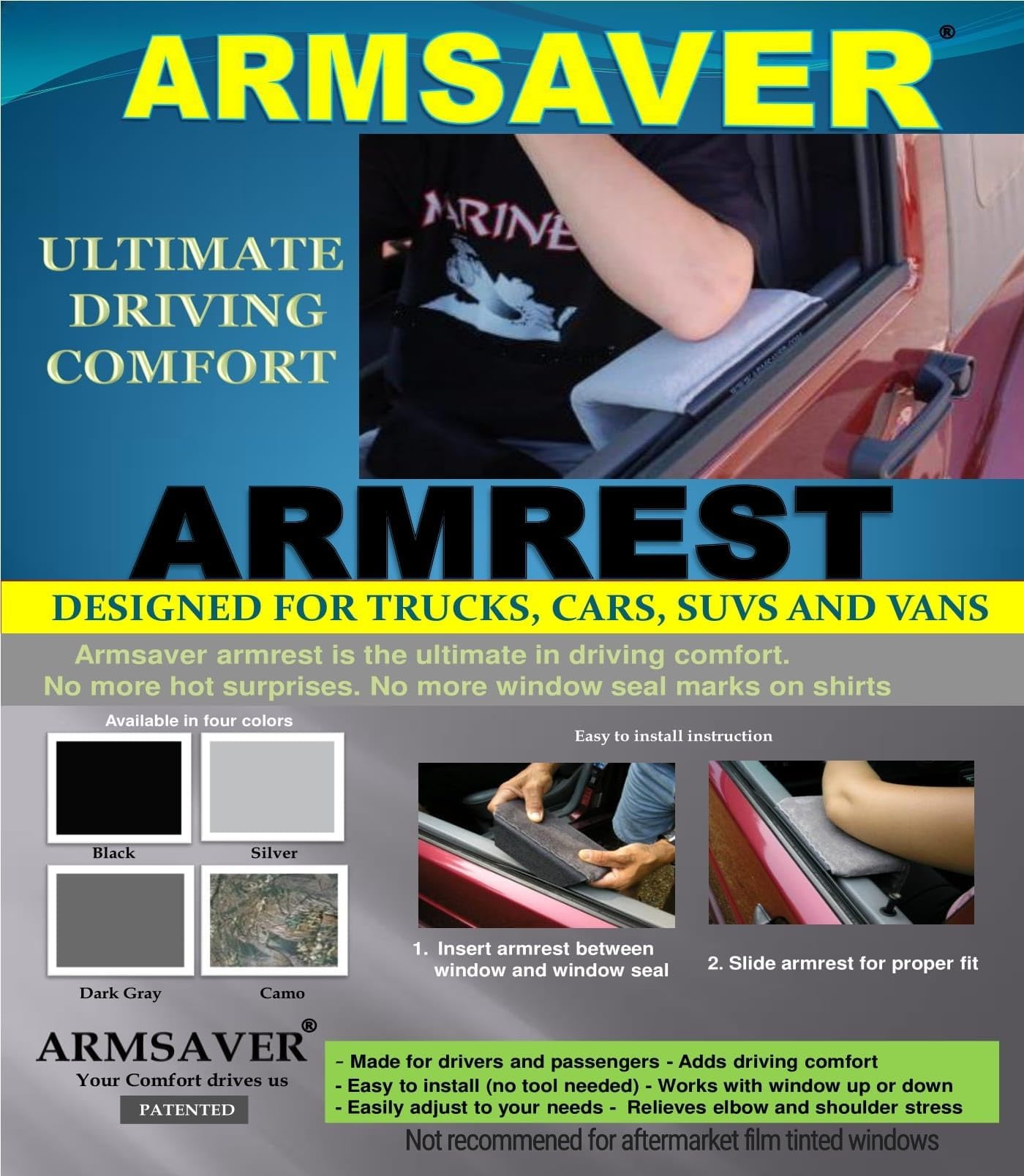 Black Armrest fits car armrest suvs Vans Ford Chevy Dodge Landrover Jeep