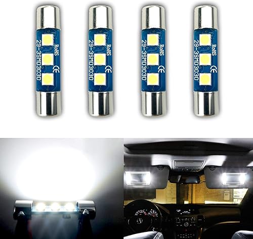 iBrightstar Bombillas LED 6614F 6612F de 9-30 V extremadamente brillantes de 1.142 in para el interior del automóvil, luces de visera, blanco xenón