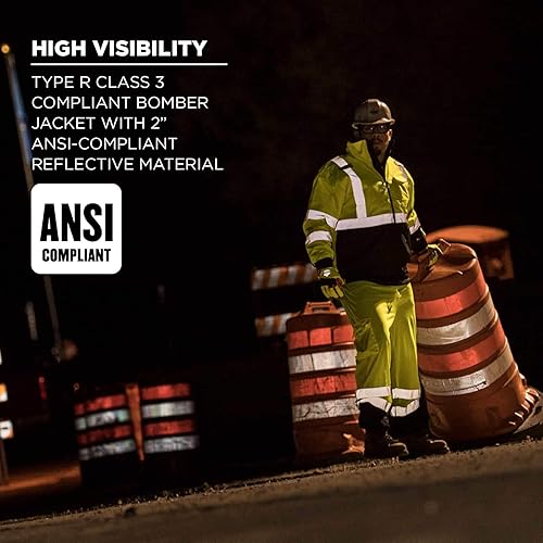 Miniatura 4 de Ergodyne Chaqueta de seguridad estándar estilo aviador de alta visibilidad