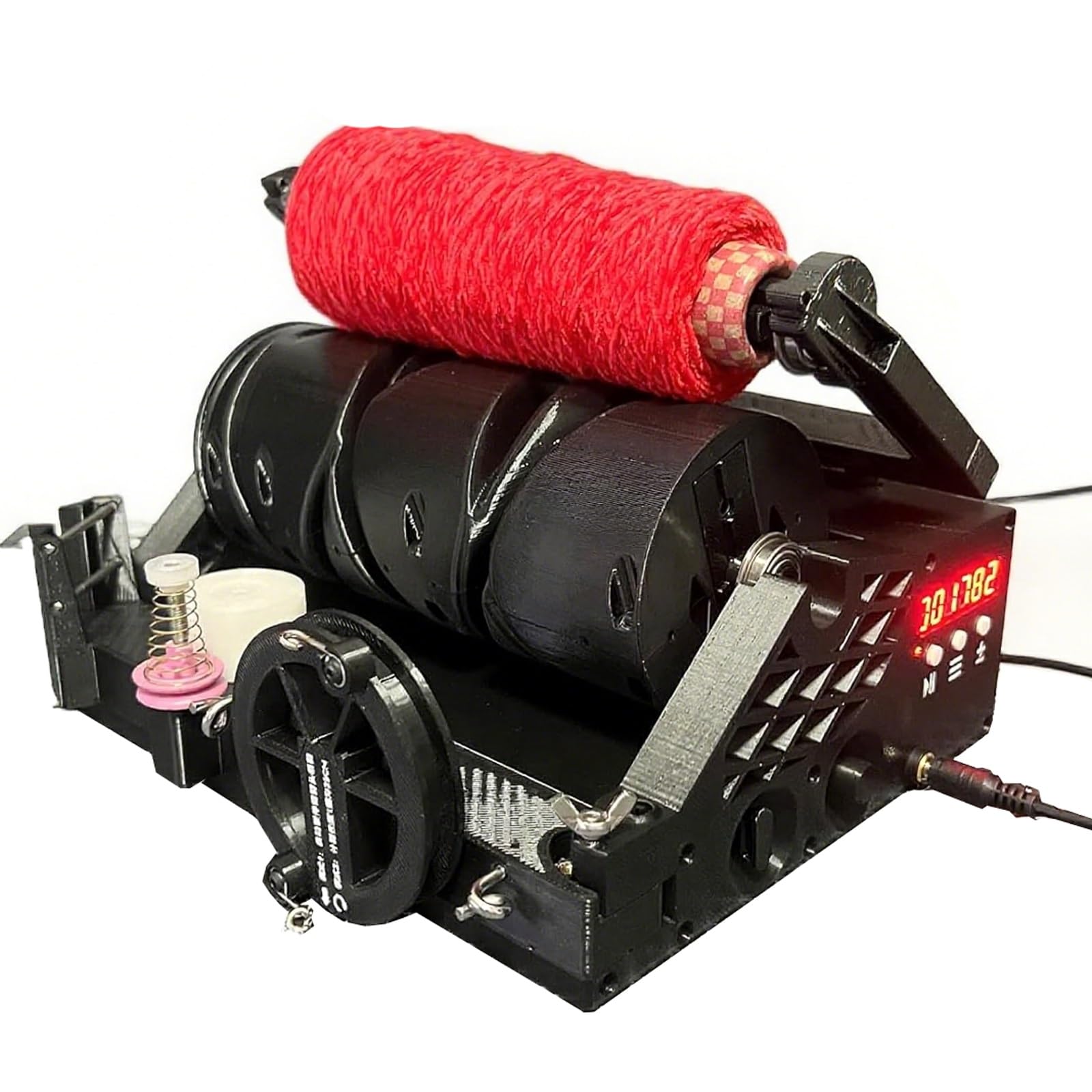Bobinadora eléctrica de hilo, hiladora automática de hilo con calculadora de longitud, velocidad ajustable para tejer, tejer, roving, máquina de bobinado de hilo fácil de usar