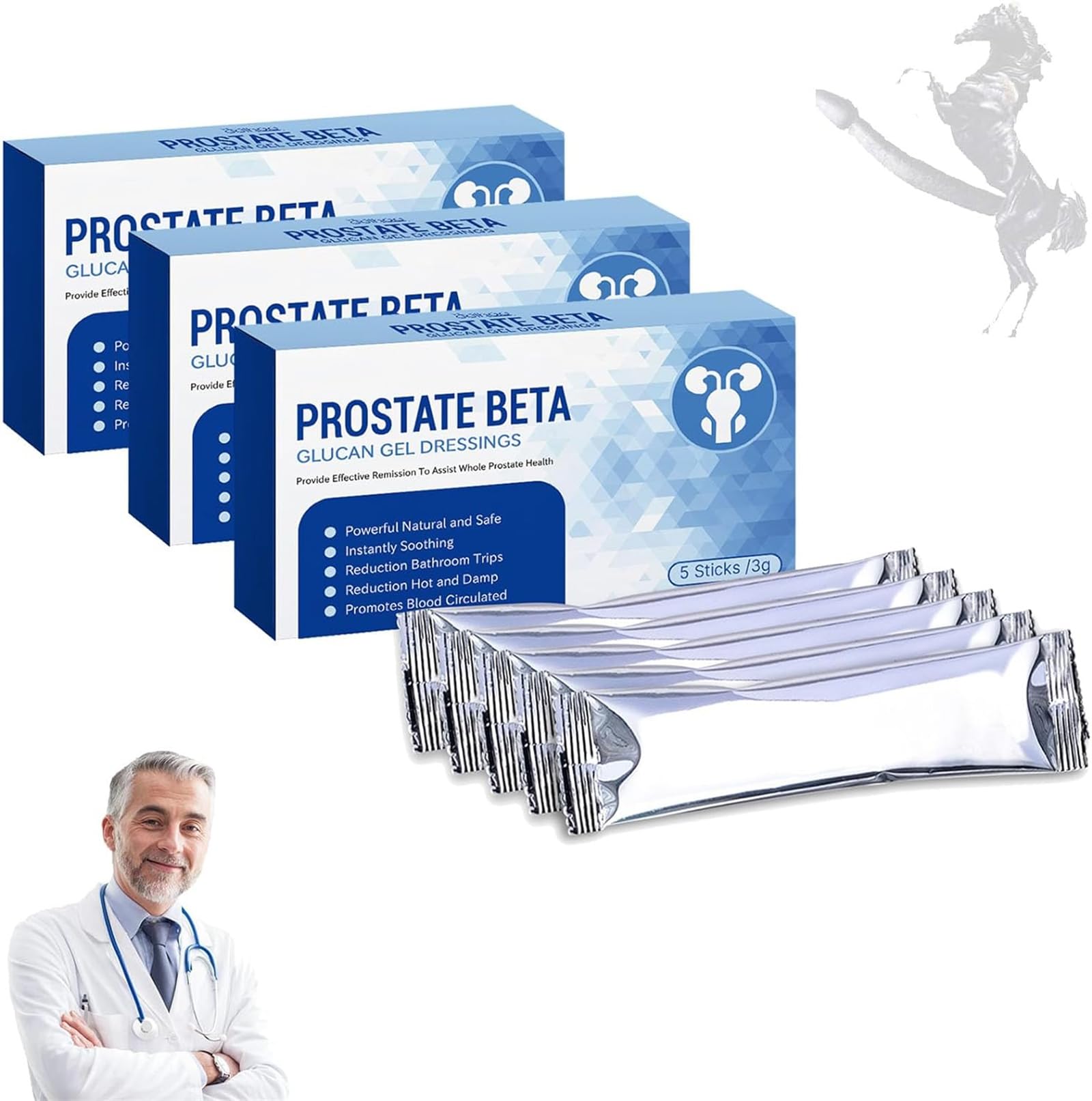 Royalprestige Prostate Beta Glucan Gel Dressings, See Results in 7 Days (3 Box)