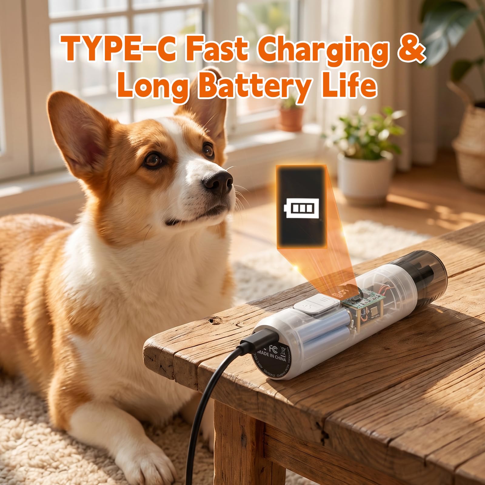 Broyeur à ongles pour chien, ultra silencieux, lime à ongles rechargeable à 6 vitesses avec affichage de l'alimentation LED et outil de toilettage sûr pour chiens de petite, moyenne et grande taille