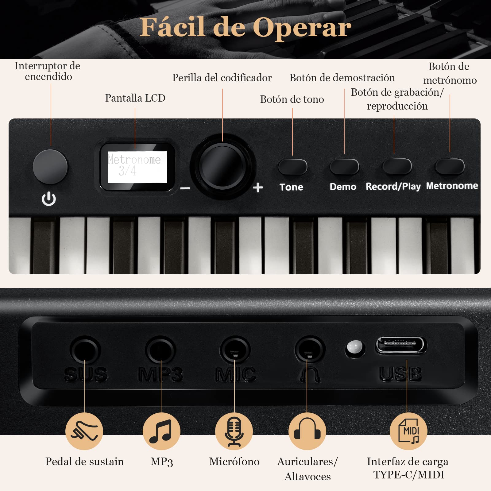 COSTWAY Piano Digital 88 Teclas, Teclado Electrónico Portátil con Teclas Pesadas, con Función Bluetooth, Interfaz MIDI, Altavoces, Sordina, y Bolsa de Transporte (con Atril, Negro)