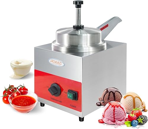 Hakka - Calentador de queso con bombilla, dispensador eléctrico de queso de 3.5 cuartos de galón, dispensador de dulce de azúcar caliente,
