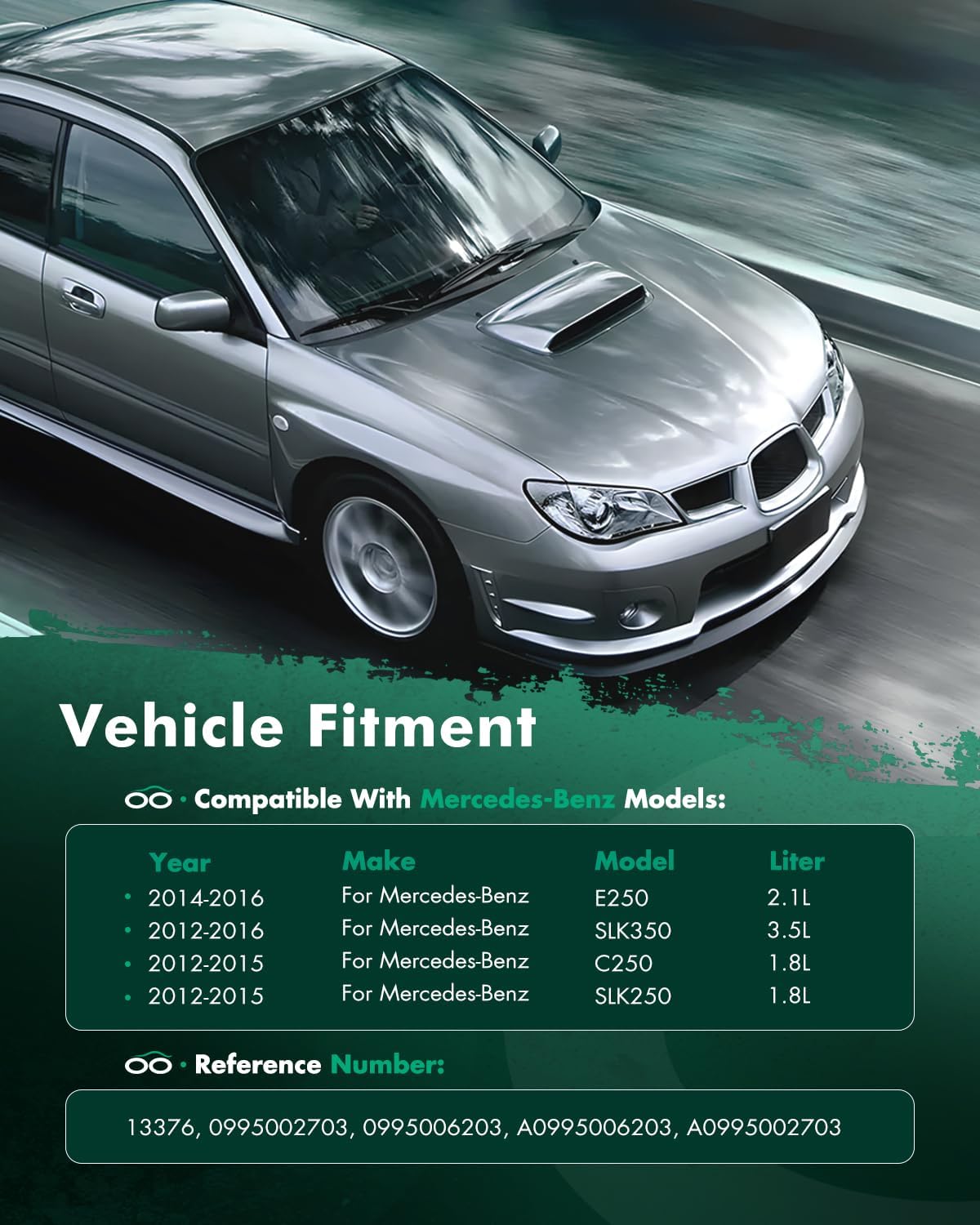 SCITOO Engine Coolant Radiator Assembly for 2012-2015 for Mercedes-Benz for C250 1.8L 2014-2016 for Mercedes-Benz for E250 2.1L 2012-2015 for Mercedes-Benz for SLK250 1.8L Automotive Replace 13376