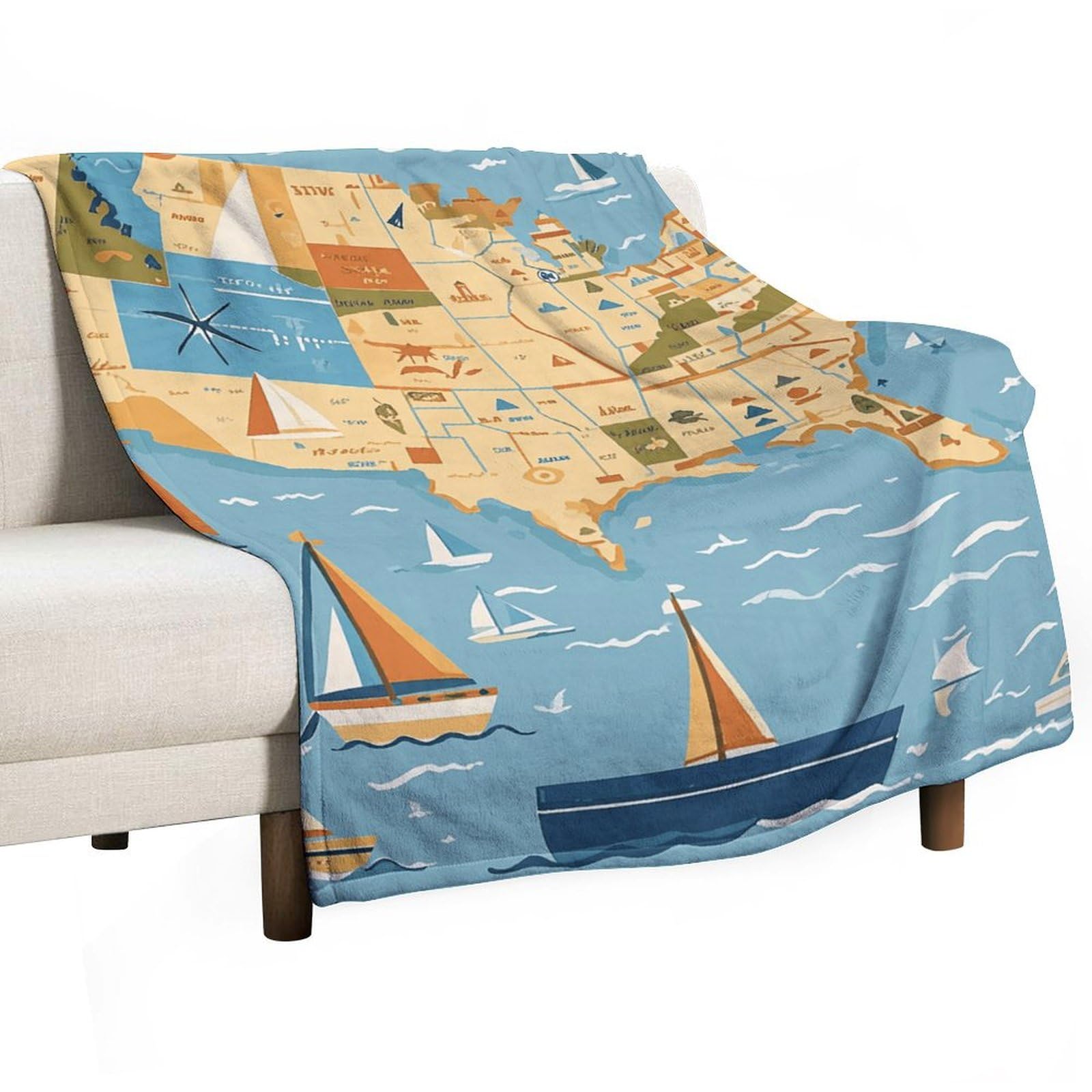 Plaid bateau en flanelle de qualité supérieure pour lit