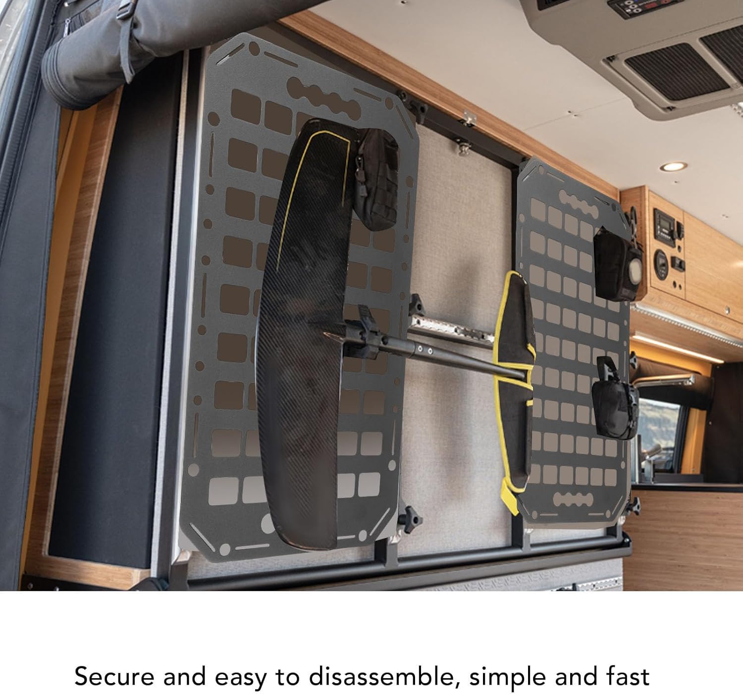 Fabater Molle Panel for Vehicles, Modular Storage Plate, Side Truck Bed Molle Panel Rack System, L Track Molle Panels Organizers Accessories
