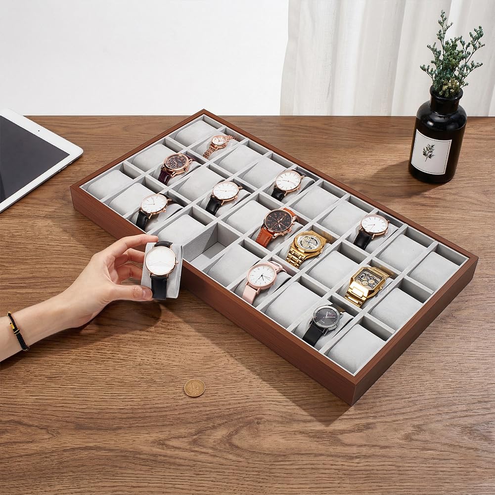 UNICRAFTALE Plateau Organiseur De Montres En Bois Range Bijoux Pour Tiroir
