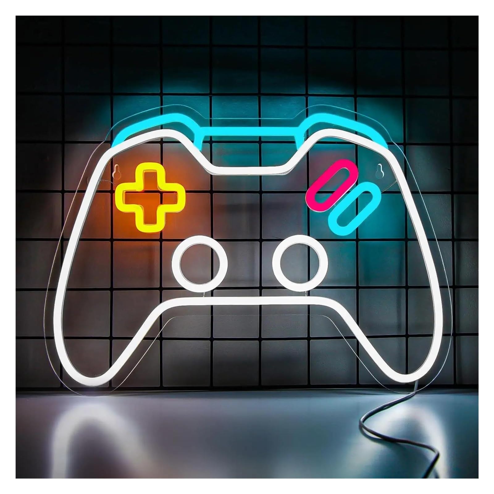 Luci al Neon Da Parete Insegna Al Neon A Forma Di Gamepad, Dimmerabile, Per Sala Giochi, Camera Da Letto, Feste Per Ragazzi, Decorazione 40,8x29cm/16,06x11,54inch