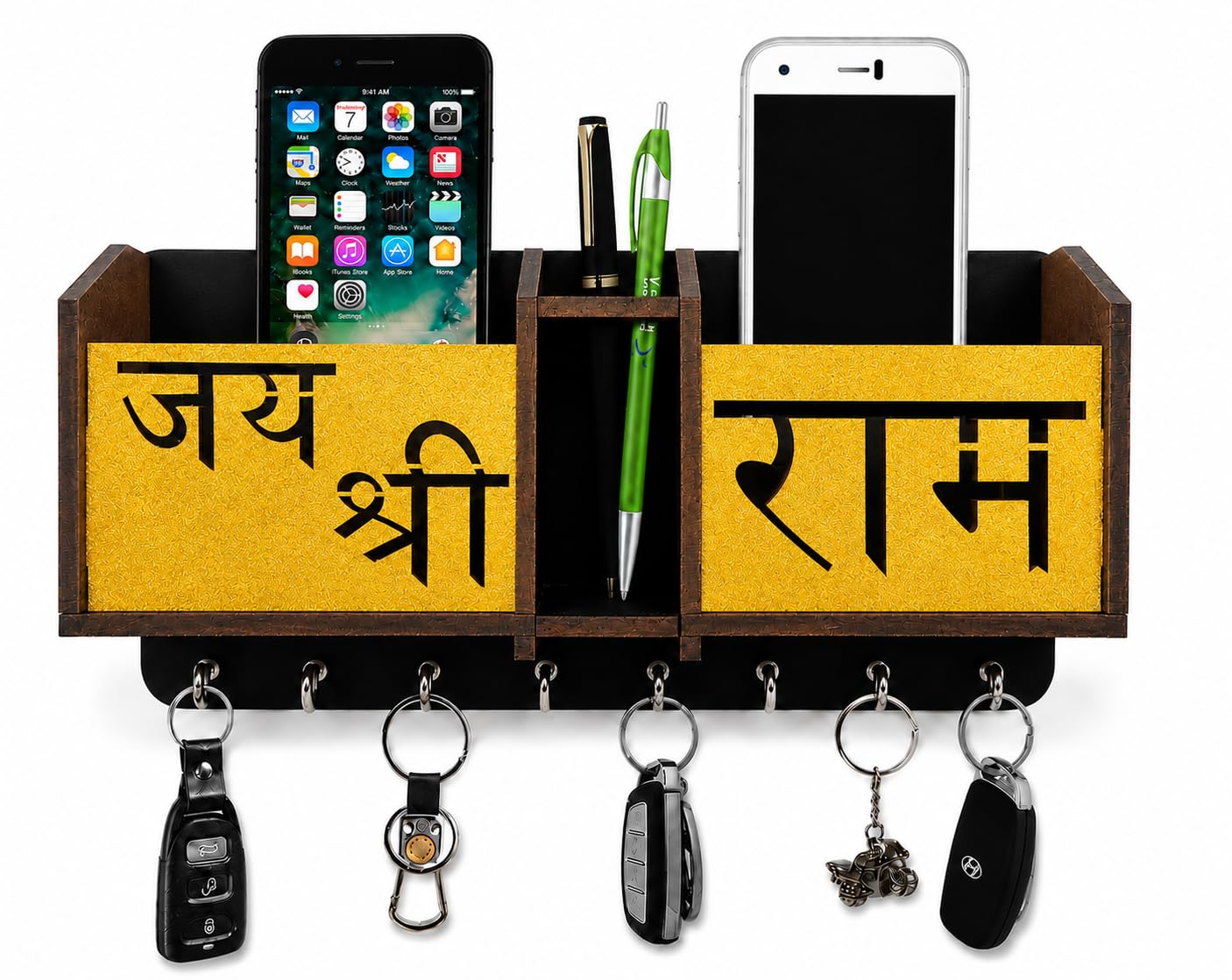 Wooden Om Key Holder - Stylish Wall Decor -8