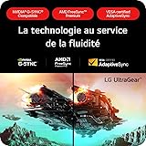 LG Ultragear™ 27GS95QE-B Ecran PC Gaming 27" - Dalle OLED 2560x1440, 0.03 ms GtG 240Hz, DisplayHDR™ TrueBlack 400, DCI-P3 98.5%, AMD FreeSync Premium Pro, Compatible NVIDIA G-Sync, HDMI 2.1 - 5
