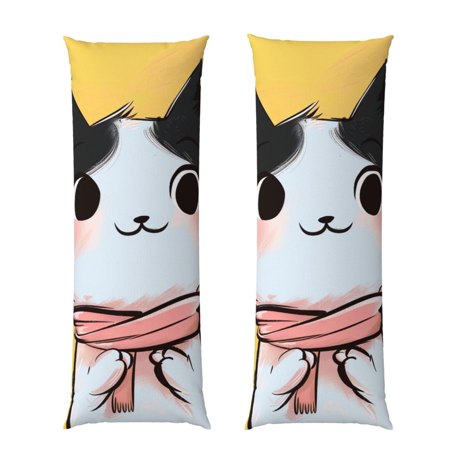 Body Pillow Cover 20x54 Inch, Cartoon cat art Print Long Lumbar Pillow Case with Zipper Long Body Pillowcase Decorative for Bed Sofa Bedroom