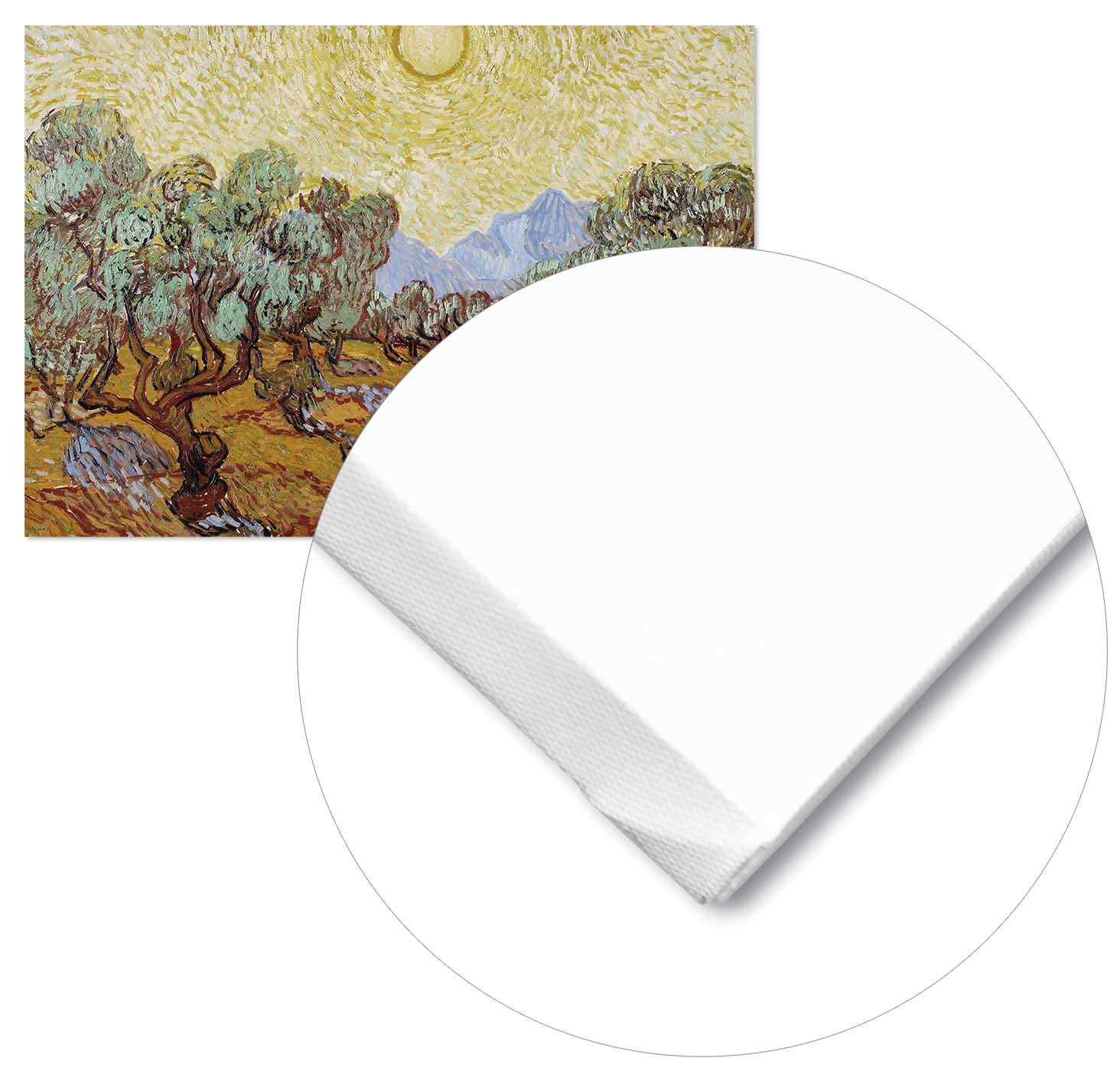 Panorama Lienzo Van Gogh Los Olivos 100x70 cm - Bastidor Incluido - Cuadros Decorativos para Salón - Decoración Moderna