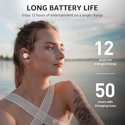 Miniatura 8 de TOZO Auriculares inalámbricos T6, auriculares Bluetooth 5.3, sonido estéreo en el oído, 50 horas de reproducción, estuche de carga inalámbrica
