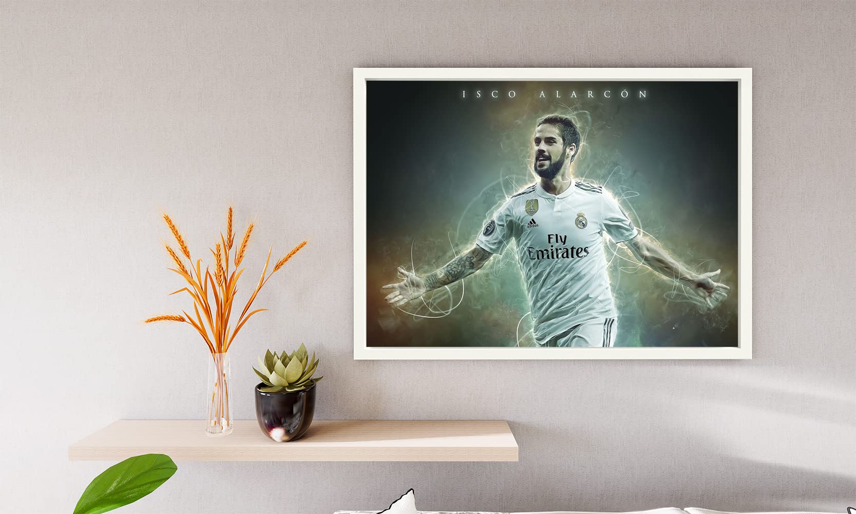 Xtreme Skins Designs Print White Wood Floater Framed Canvas Wall Art Decoration Poster (14x10 Inch) - Isco Alarcon