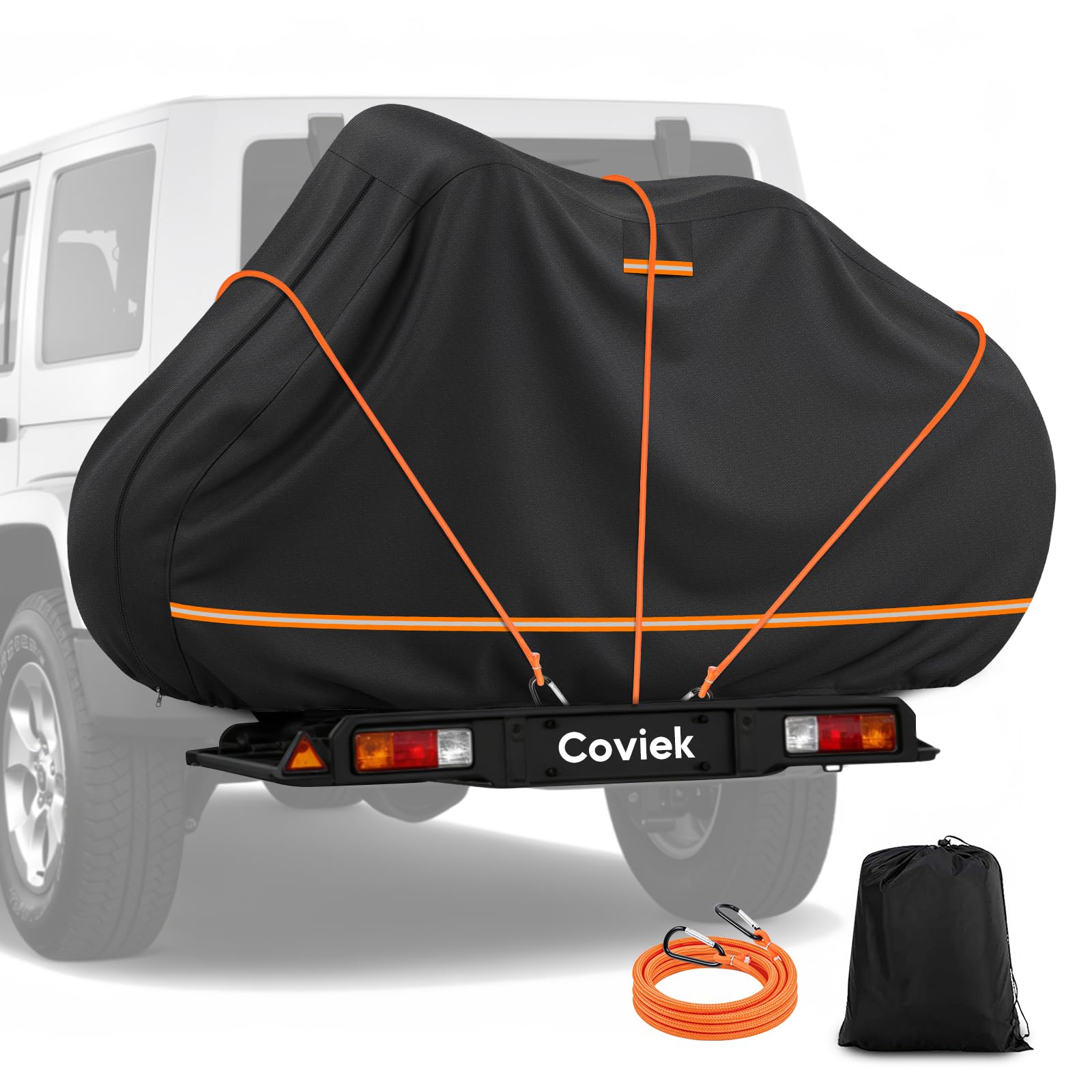 Housse Velo pour Transporter 1 Vélo, Housse Vélo Extérieur Protection Imperméable en 420D avec Doublure Coton, Housse Velo Camping Car avec Sangles Élastiques & Ventilation