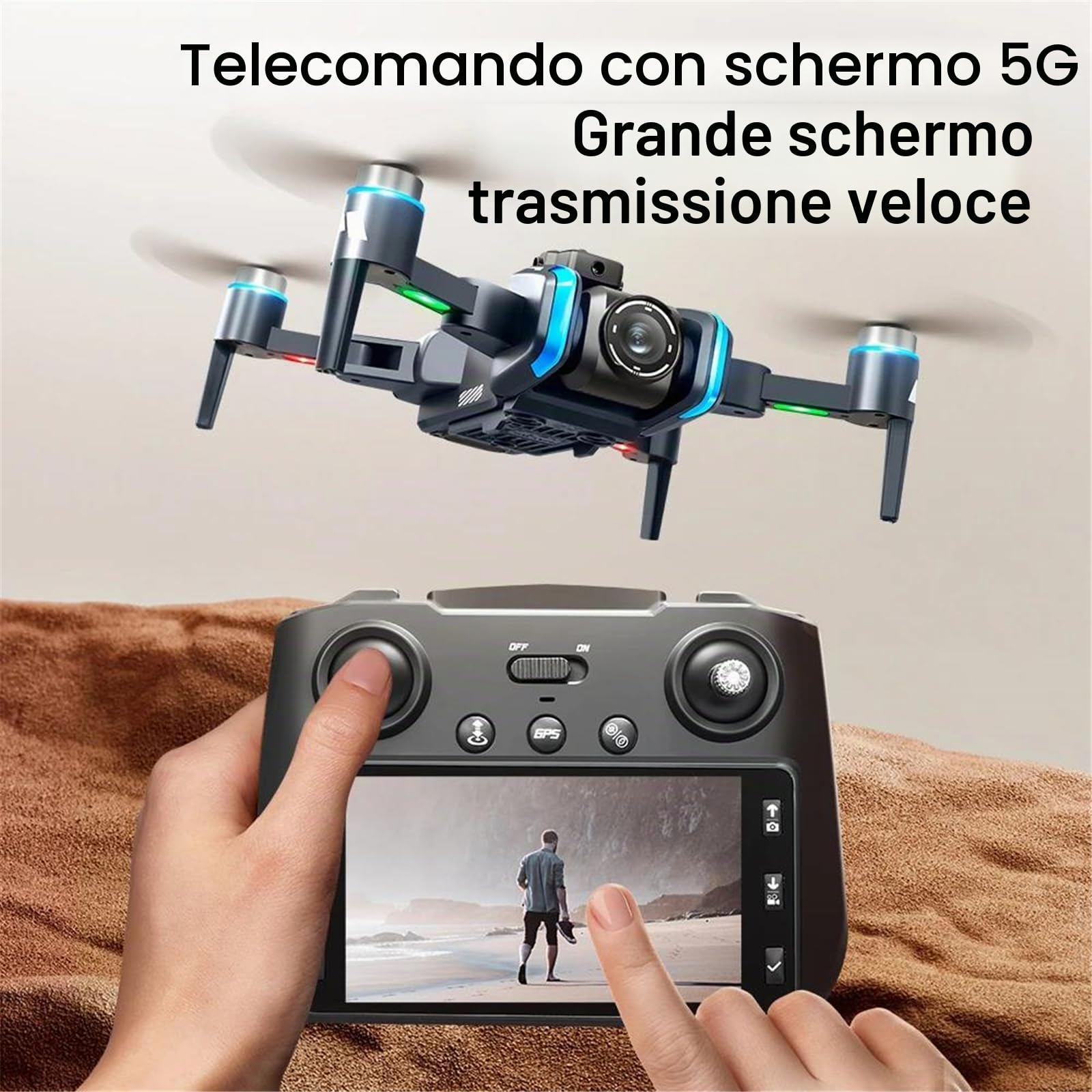 Dual Battery,Drone xt808 con GPS Controllato da Schermo, WiFi, Professionale, 8k HD, Doppia Telecamera, evitamento Ostacoli, quadricottero Pieghevole Senza spazzole
