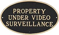Vista 3 de Montague Metal Products - Placa ovalada de metal fundido bajo videovigilancia - Placa de visualización de pared o césped - Señal de seguridad