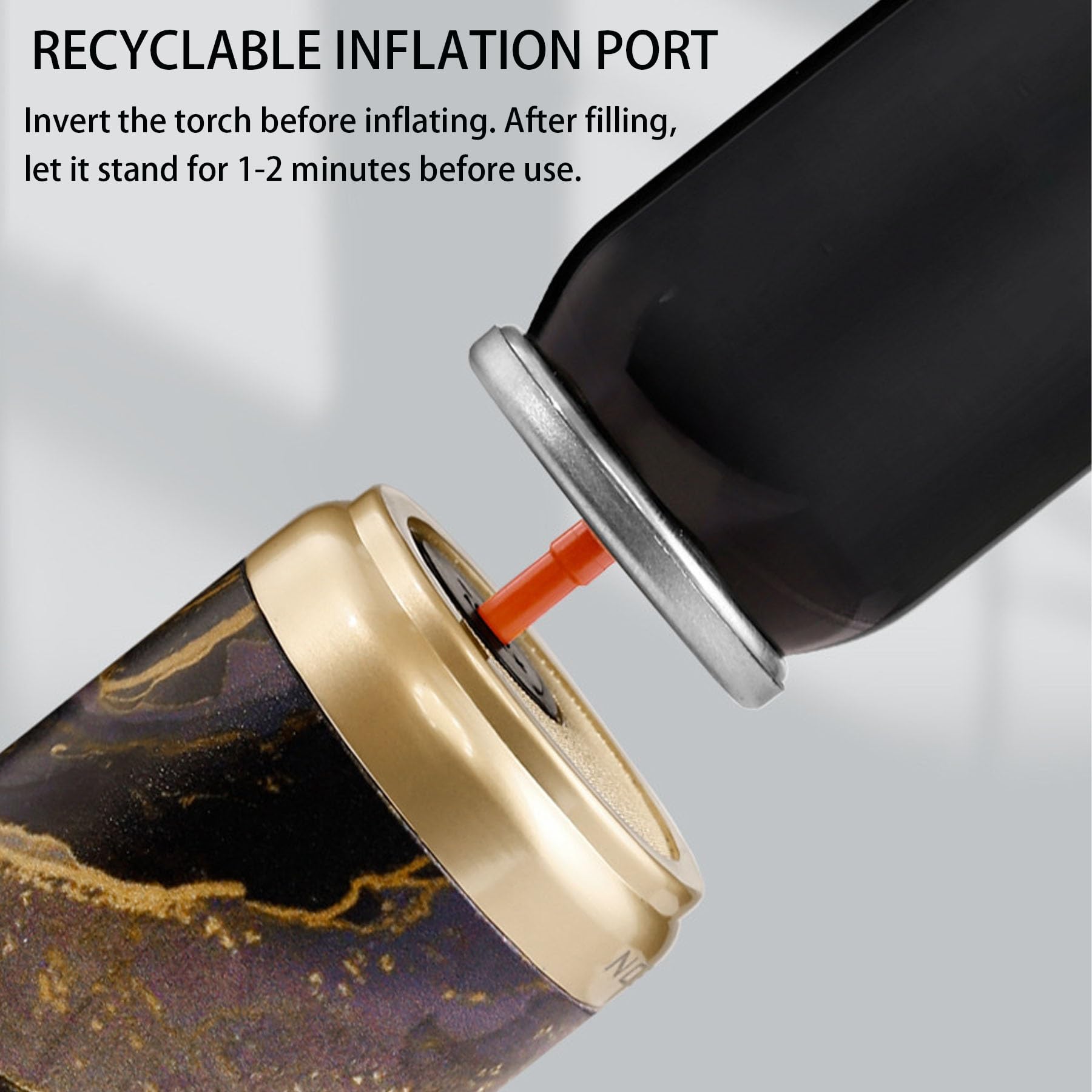 Encendedor de butano resistente al viento, encendido de 360° con bloqueo de seguridad y bloqueo de llama, perfecto para quemar velas, camping y senderismo, diseño duradero y fiable