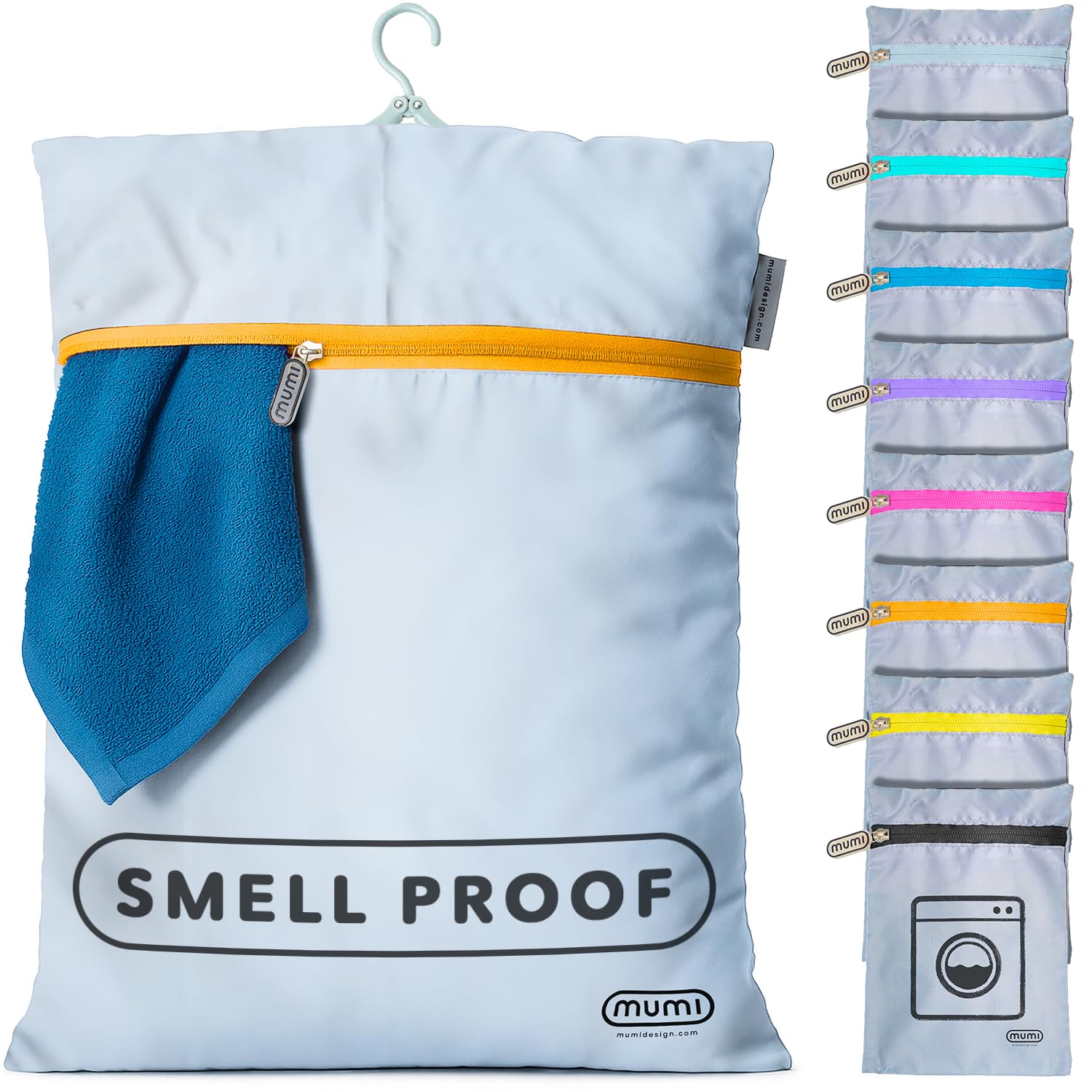 Mesh Laundry Bags for Delicates – MUMI Travel Laundry Bag with Hanger & Pouch | Large Lingerie Wash Bag for Washing Machine, Baby Clothes, Gym & Travel | Odor-Resistant Laundry Mesh Bag - Orange