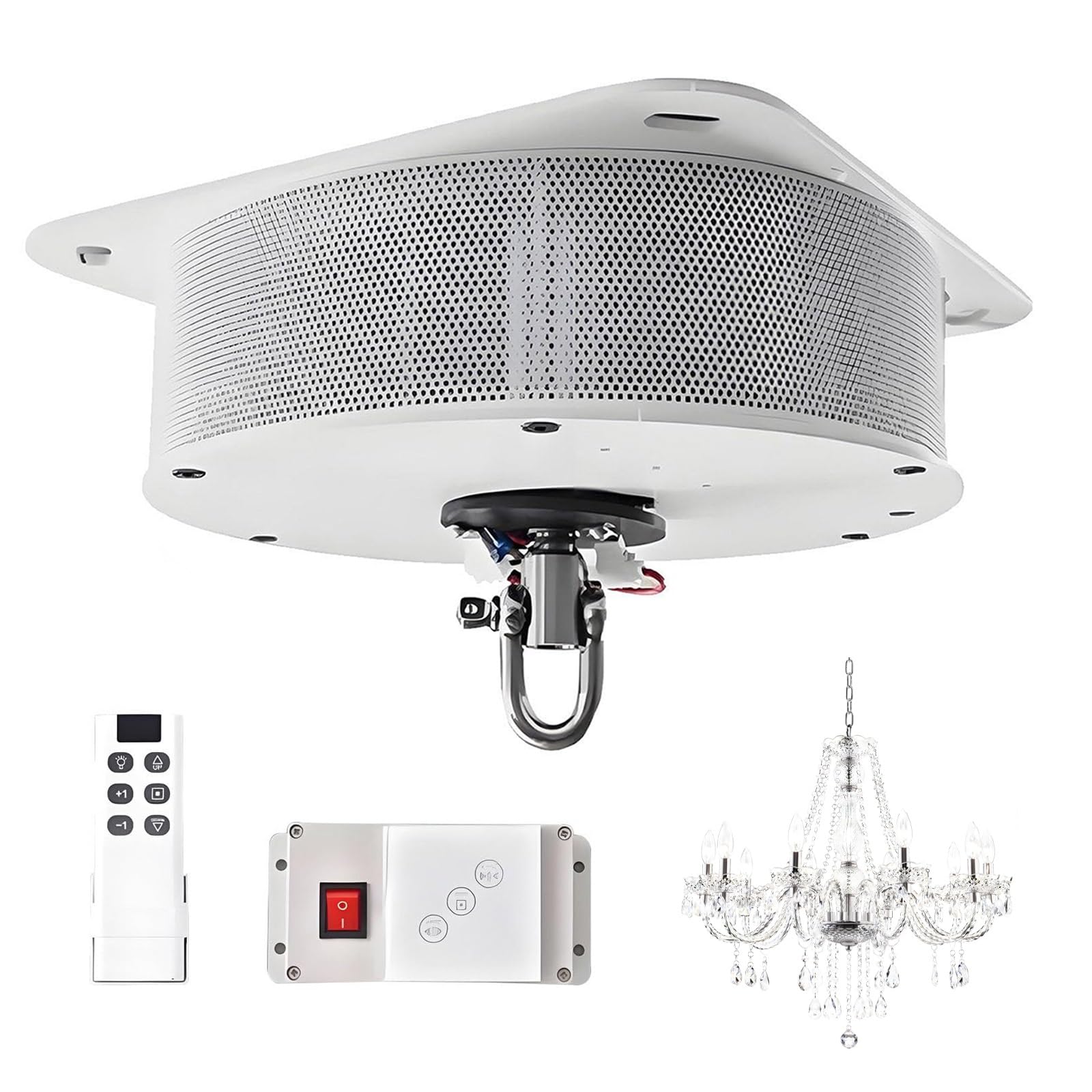 Lève-lampes suspendus robuste motorisé pour sécuriser l'entretien des lustres de villa