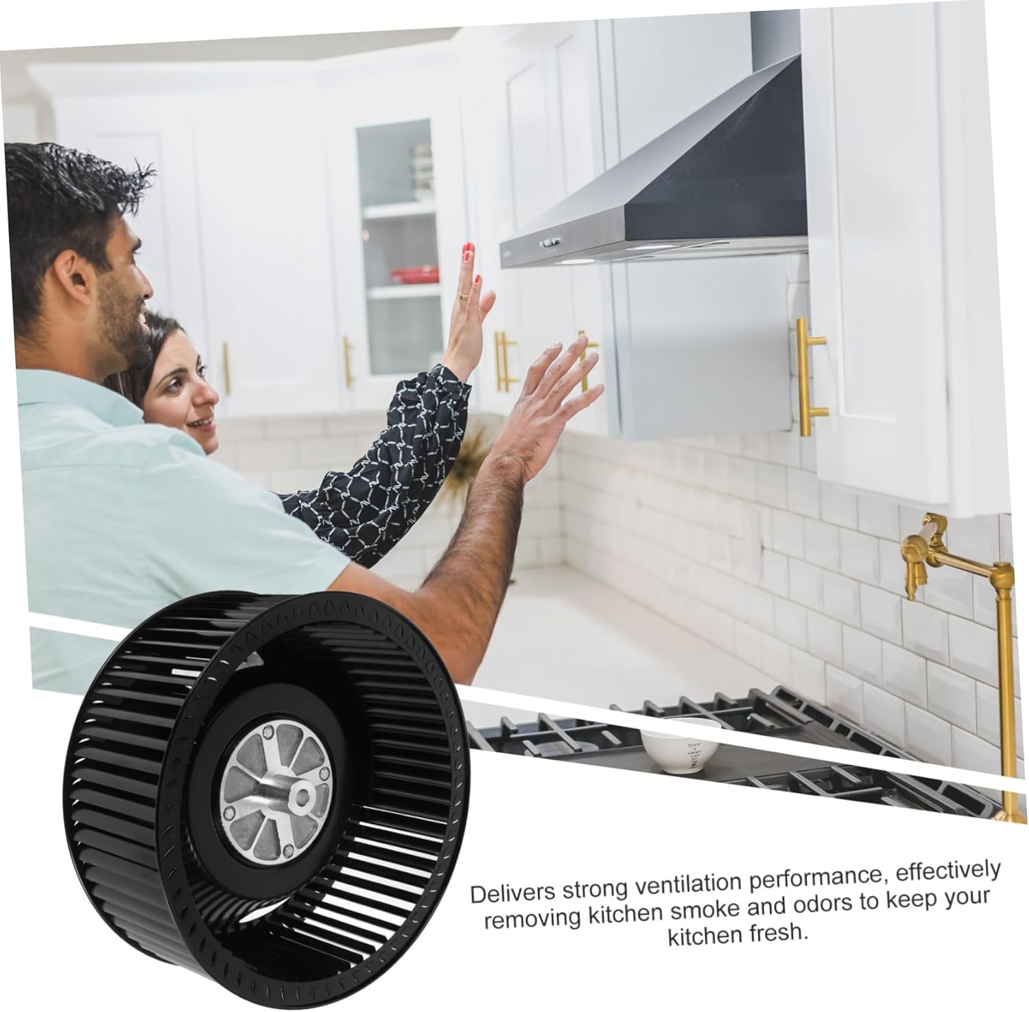 jojofuny 2pcs Kitchen Exhaust Fan Wind Wheel Motor Accessory Range Hood Parts for Efficient Ventilation and Easy Installation Compatible Various Models Axle Depth