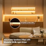 Système de canal en aluminium en U Muzata 6 pièces de 3.3ft/1 m avec couvercle, bouchons de fin et clips de montage Profilé en aluminium pour installations de bandes lumineuses LED sous cabinet U1SW WW