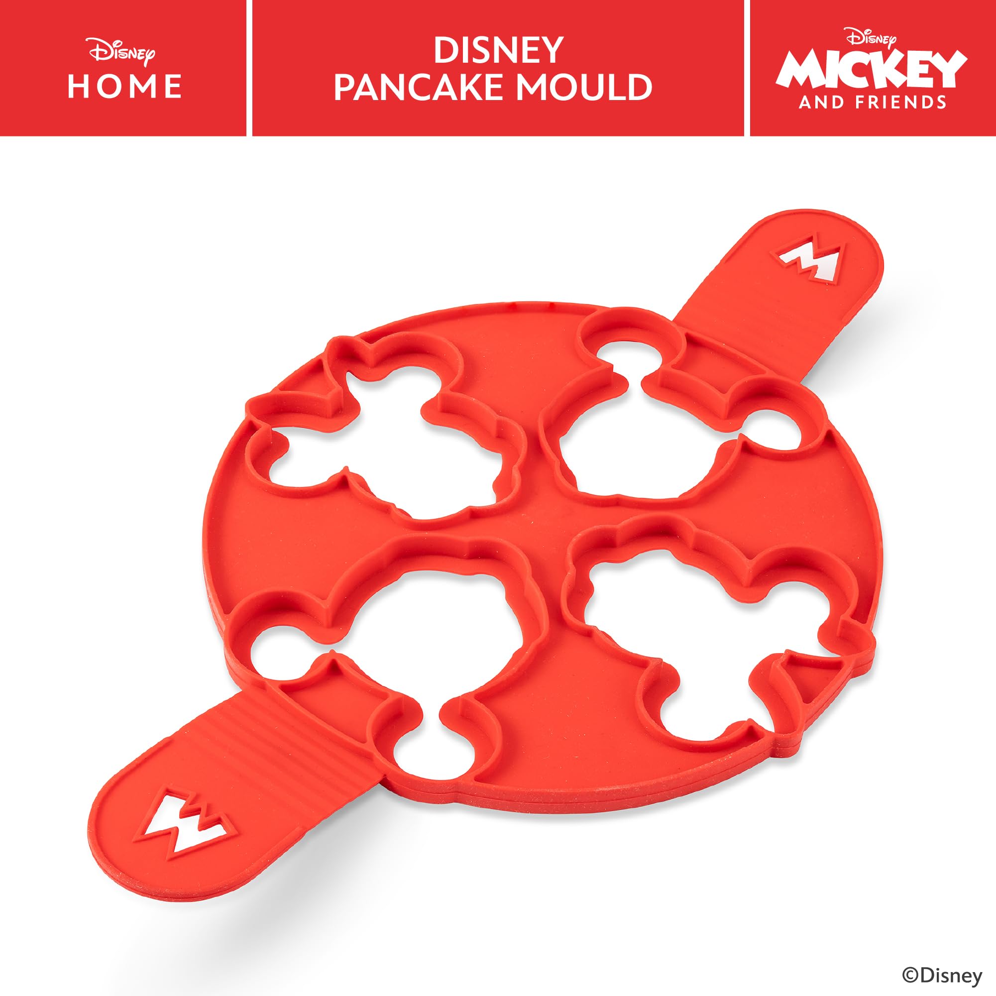 Prestige Disney Silicone Pancake Mould: Large Red Pancake Mould with Mickey & Minnie, Single - Image 2