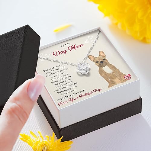 Miniatura 5 de Regalo para amantes de los perros, collar de bulldog francés marrón, regalo para mamá francesa, regalo de mamá de perro, regalo de bulldog francés,