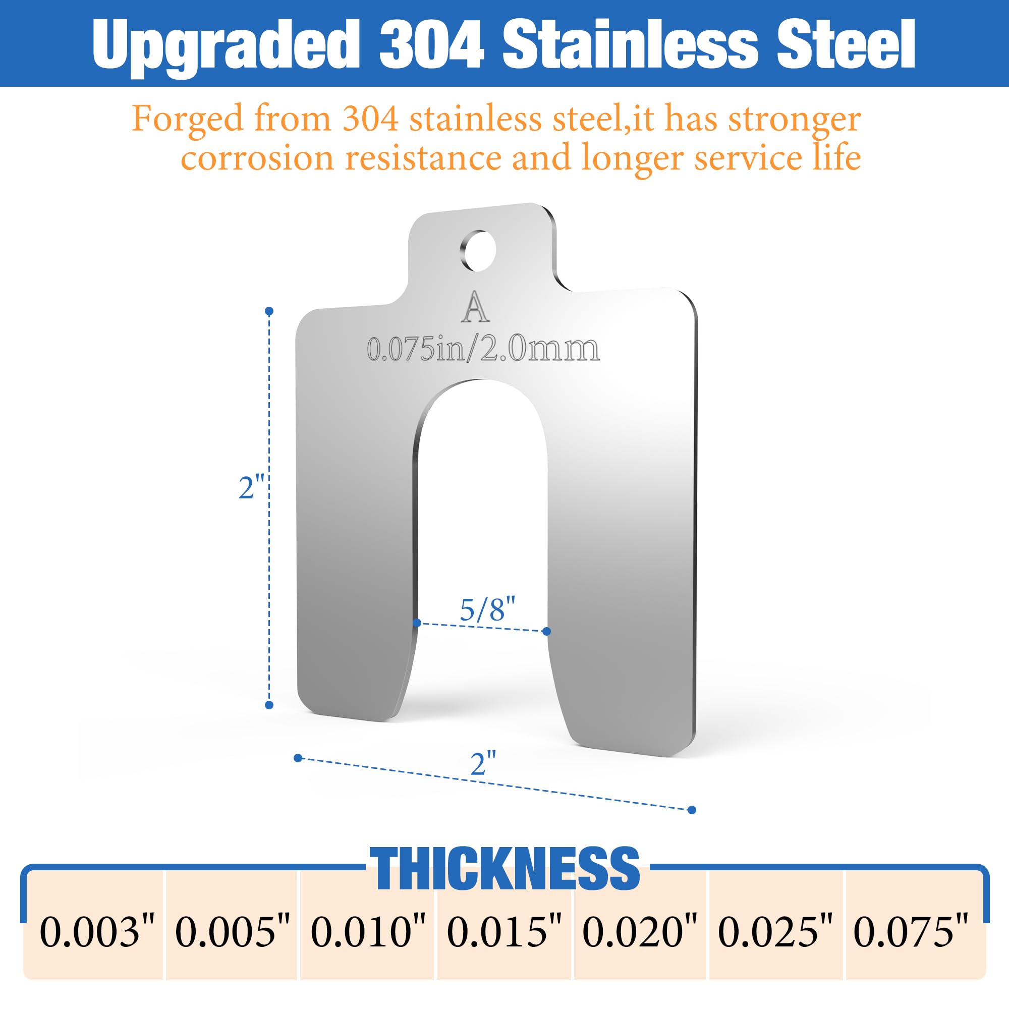Stainless Steel Shims Kit - 70 Pcs for Leveling & Alignment -2
