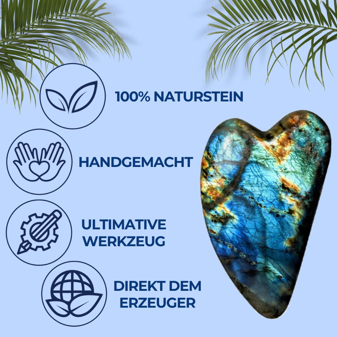 Gua Sha Gesicht Labradorit Naturstein - Anti-Falten Massage