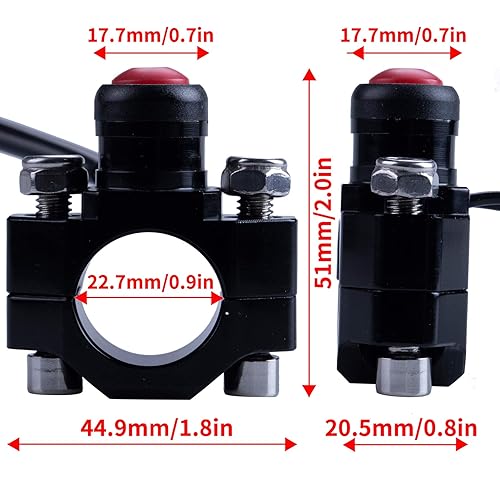 Miniatura 3 de Botón Universal CNC de Interruptor de Parada y Arranque del Motor de Motocicleta con Placa Posterior de Montaje para ATV, Dirt Pit Bike, Scooter,