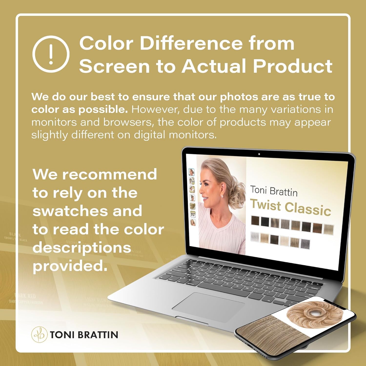 Toni Brattin Fascination Wig - Chin Length Layers, a Side-Swooping Bang & a Razor-Cut Neckline - Heat-Friendly Synthetic Fiber Looks & Feels Natural - Adjustable & Comfortable (Red Blonde, Regular)