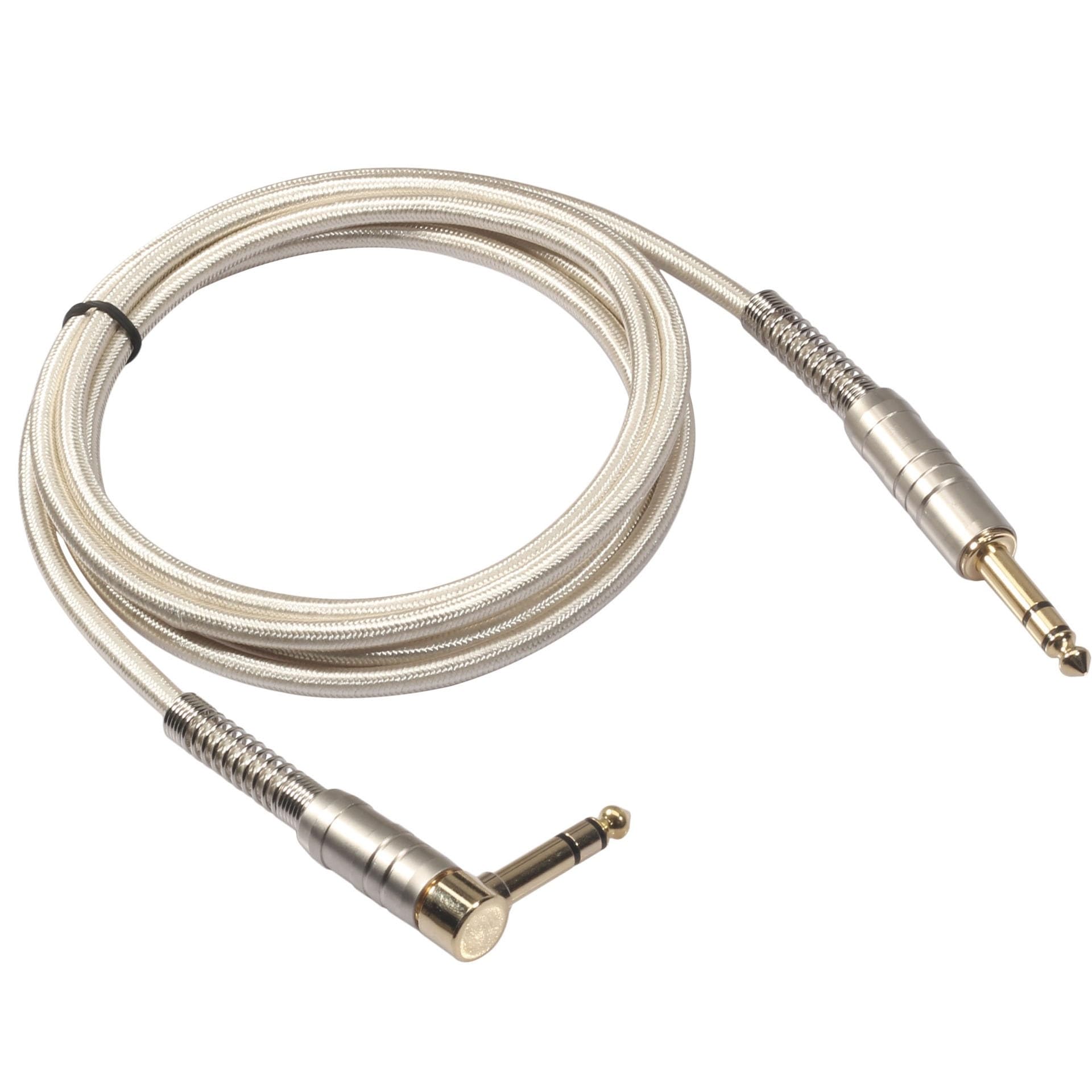 Cables para instrumentos Cable De Recto Con Reducción De Ruido Y Doble Blindaje Con Cabezal Chapado En Oro Para Guitarra Eléctrica De 6,35 Mm De Codo Estéreo(300cm)