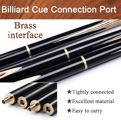 Miniatura 5 de Tacos de billar profesionales 34 Snooker chino negro ocho taco de billar 0.394 in con caja (color 1, tamaño A)