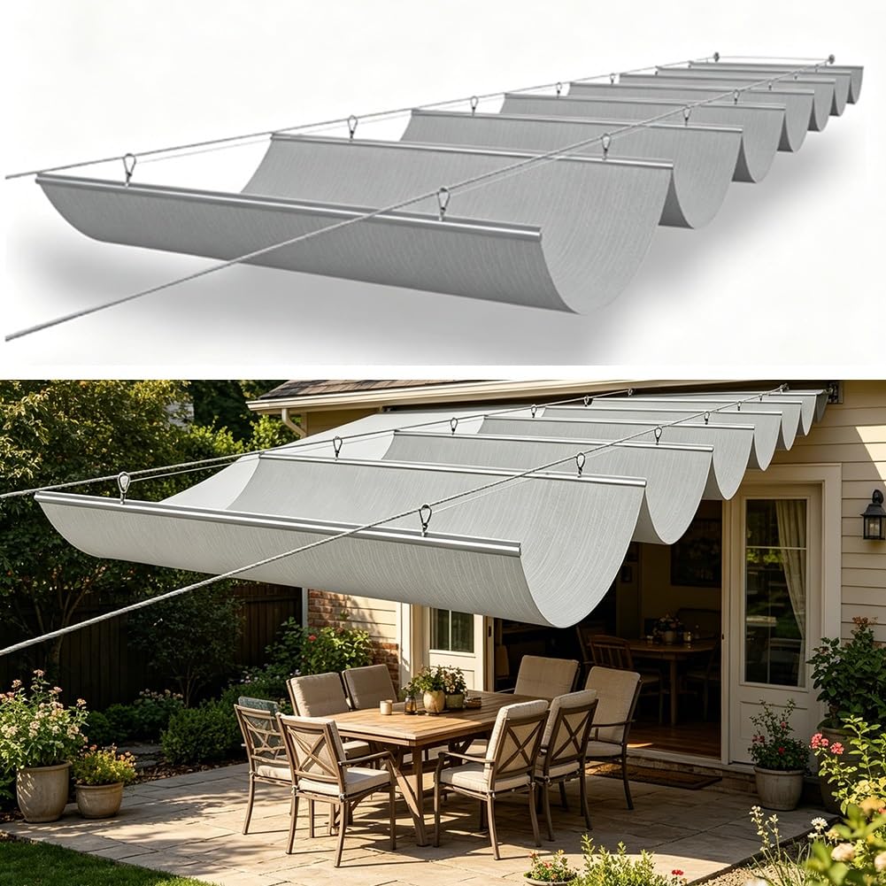 Voile d'ombrage rétractable coulissant toile ombrage pergola terrasse