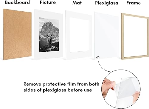 Vista 281 de Americanflat Portarretratos de 8 x 12 pulgadas con plexiglás pulido, juego de 2 portarretratos de 6 x 8 pulgadas con paspartú o para fotos de 8 x 12
