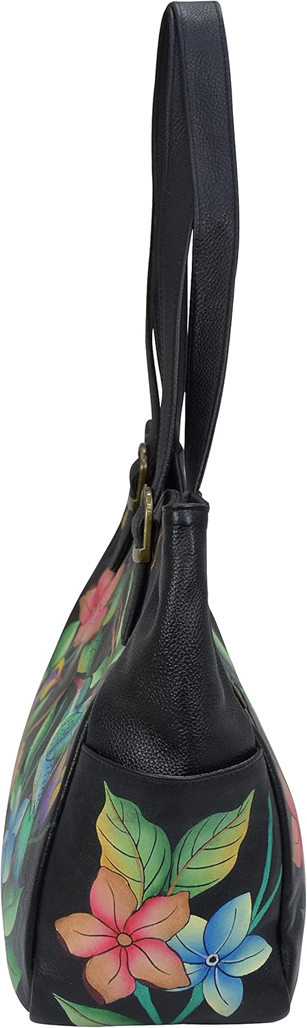 Anna by Anuschka Women's Genuine Leather Shoulder Bag - Hand Painted Original Artwork Exterior - Image 9