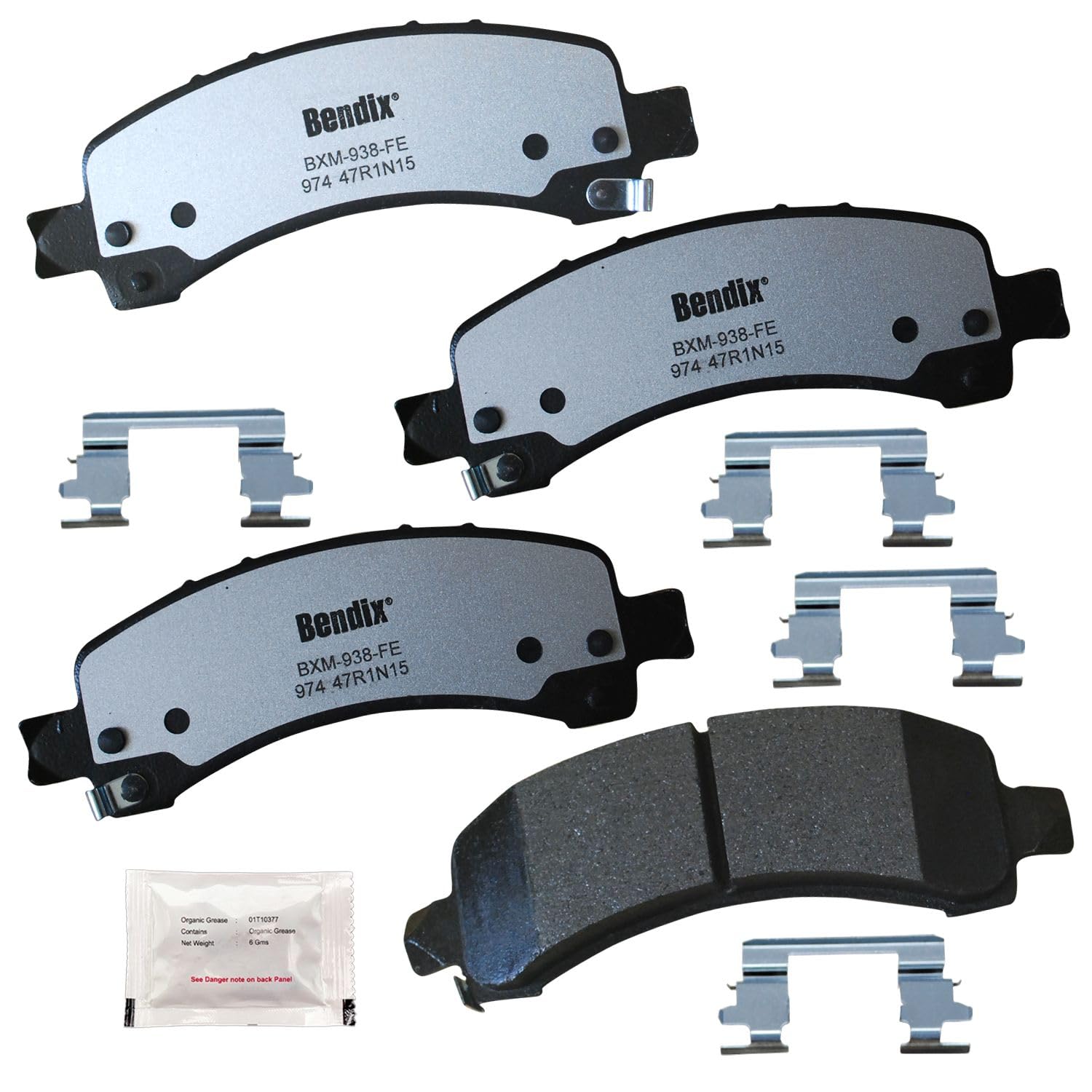 Bendix Fleet Metlok MKD974FM Semi-Metallic Rear Brake Pads for Select Models Chevrolet Express 2500, 3500, Cargo, Pasajeros, GMC Savana 4500