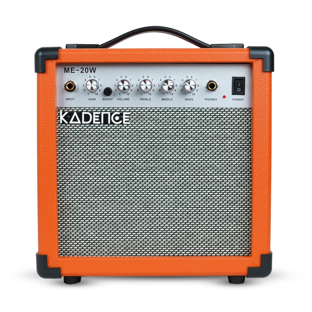 Kadence 20W Electric Guitar Amplifier with Clean, Boost Function, 3-Band EQ & Headphone Output – Portable Amp for Home & Jam Sessions (Orange)-picture-11