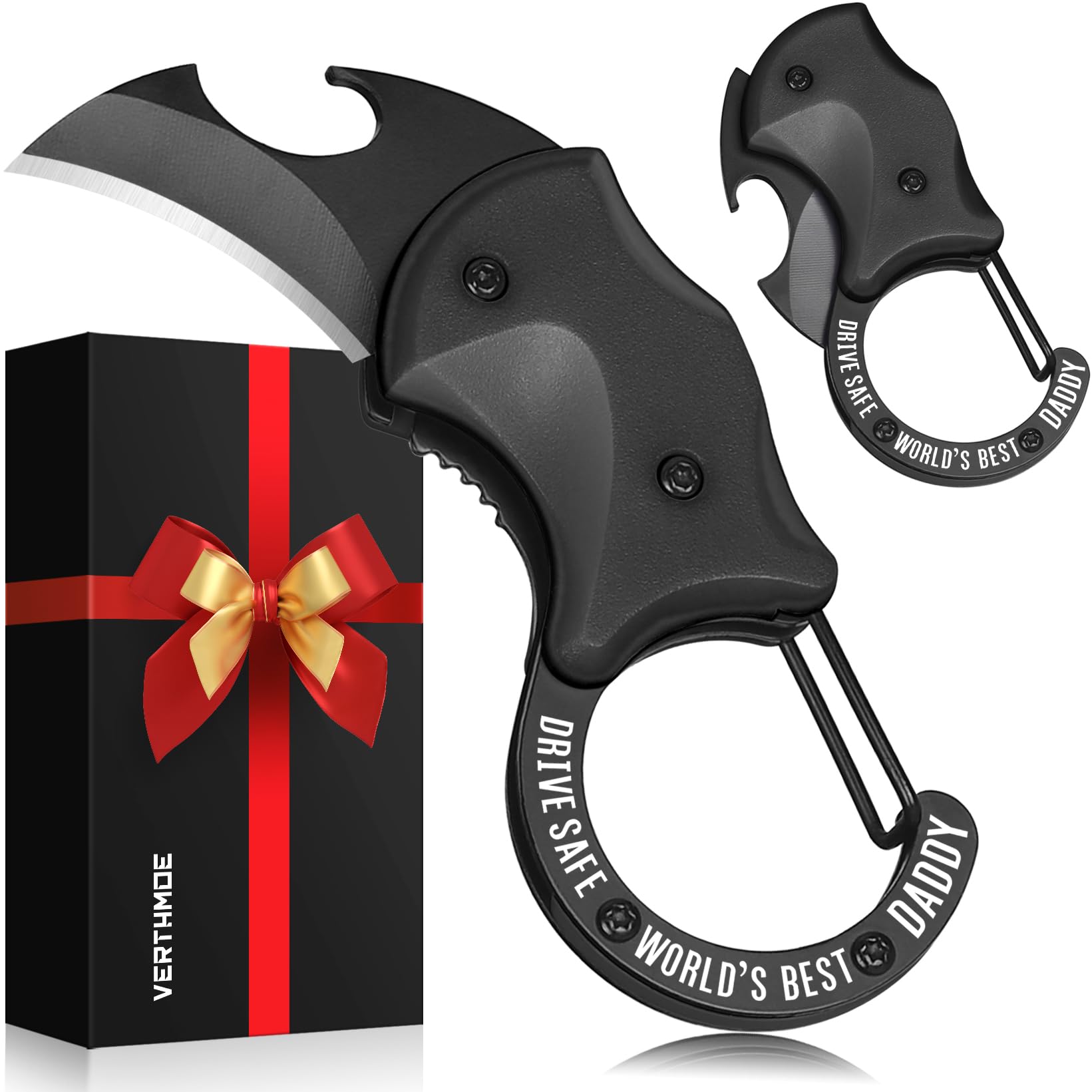 VERTHMOE Fathers Day Dad Gifts, Drive Safe Dad Gifts for Fathers Day, Dads Gift for Father Who Wants Nothing, Small Gift from Daughter Son, EDC Box Cutter Outdoor Camping Tools Gift