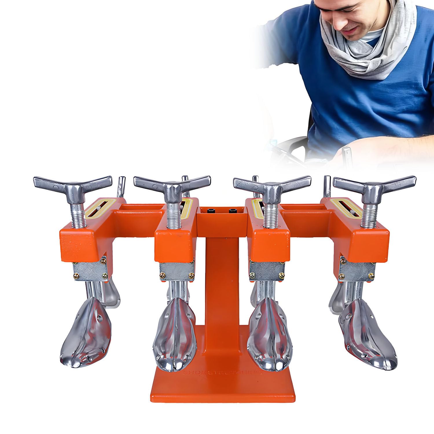 AiODiO Shoe Stretcher Machine ，Portable Manual Shoe Stretcher,Adjustable Length and Width for Leather Shoes, Shoe Repair Tool for Men and Women，Durable and Easy to -Operate 4Heads