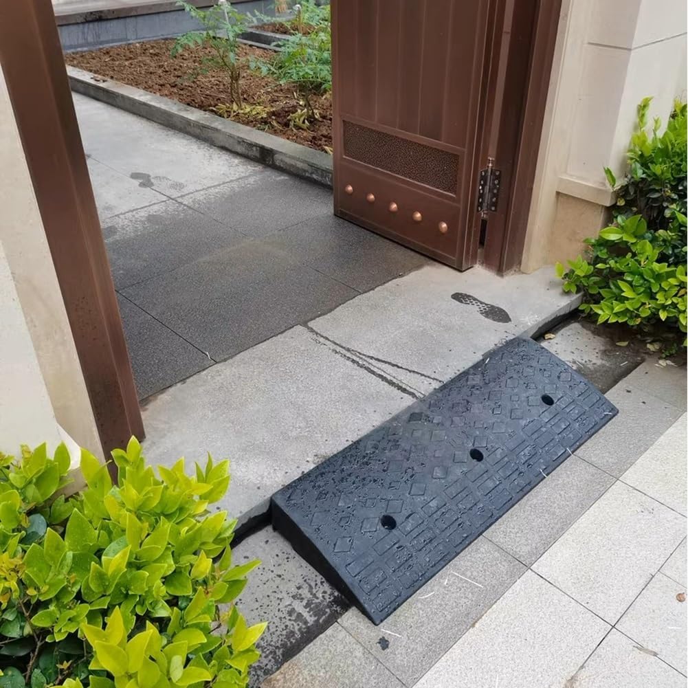 Rampy krawężnikowe gumowe Rampy progowe o dużej wytrzymałości Rampy dla pieszych Rampy podjazdowe do zatok załadunkowych(100x25x7cm)