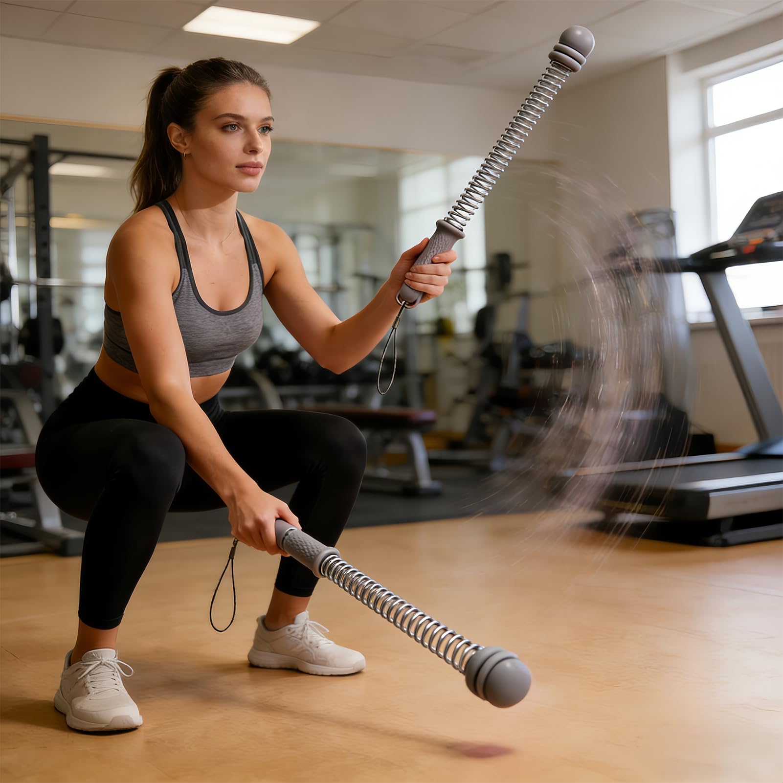 Bezprzewodowe liny Battle Ropes, regulowane urządzenie do treningu ramion, wytrzymała lina treningowa do wzmocnienia mięśni, do aerobiku i treningu całego ciała