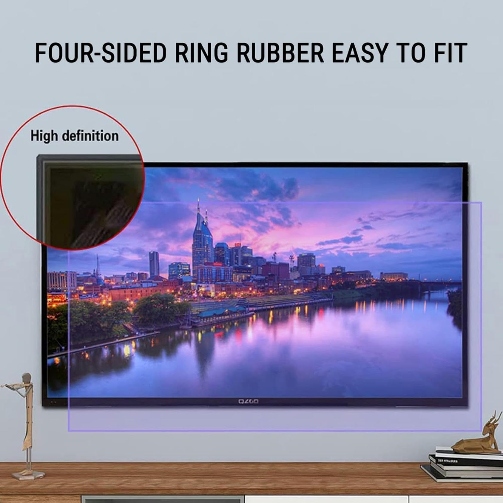 Pellicola Protettiva Opaca Antiriflesso per Schermo TV, 40" Filtro Anti Luce Blu per Alleviare L'Affaticamento degli Occhi per LCD, LED, OLED, QLED, 4K HDTV